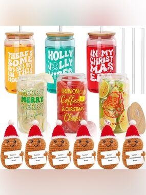 Christmas Glass Tumbler Set